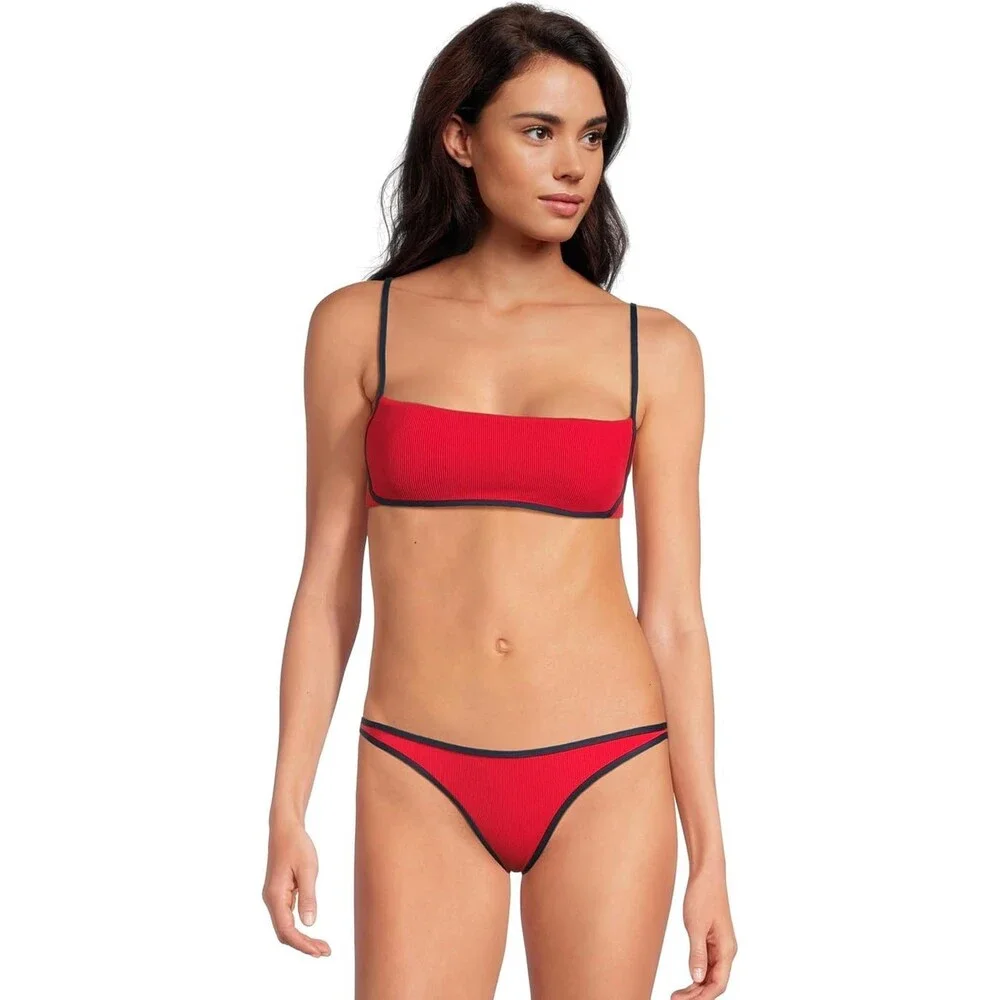 L*Space Hazel Bikini Top Women's Small Flame Midnight Stretch Swimwear TLW732
